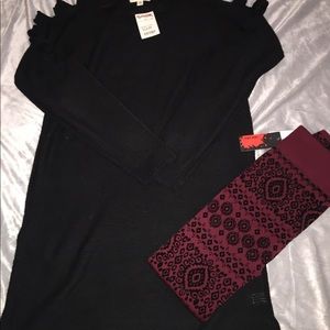Sweater dress and leggings